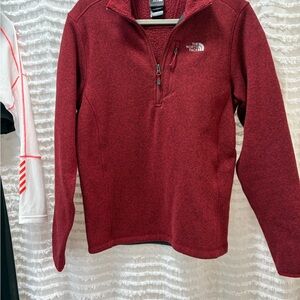 The North Face Red Zip Up Sweater Fleece